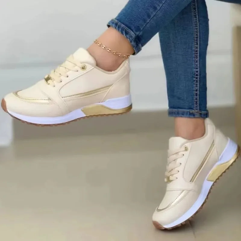 Damskie Sportowe Buty z Siatki - Przyczepna Podeszwa, Sznurowane, Lekka Konstrukcja