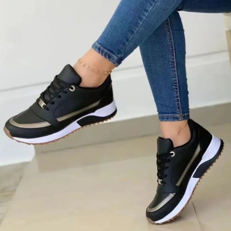 Damskie Sportowe Buty z Siatki - Przyczepna Podeszwa, Sznurowane, Lekka Konstrukcja