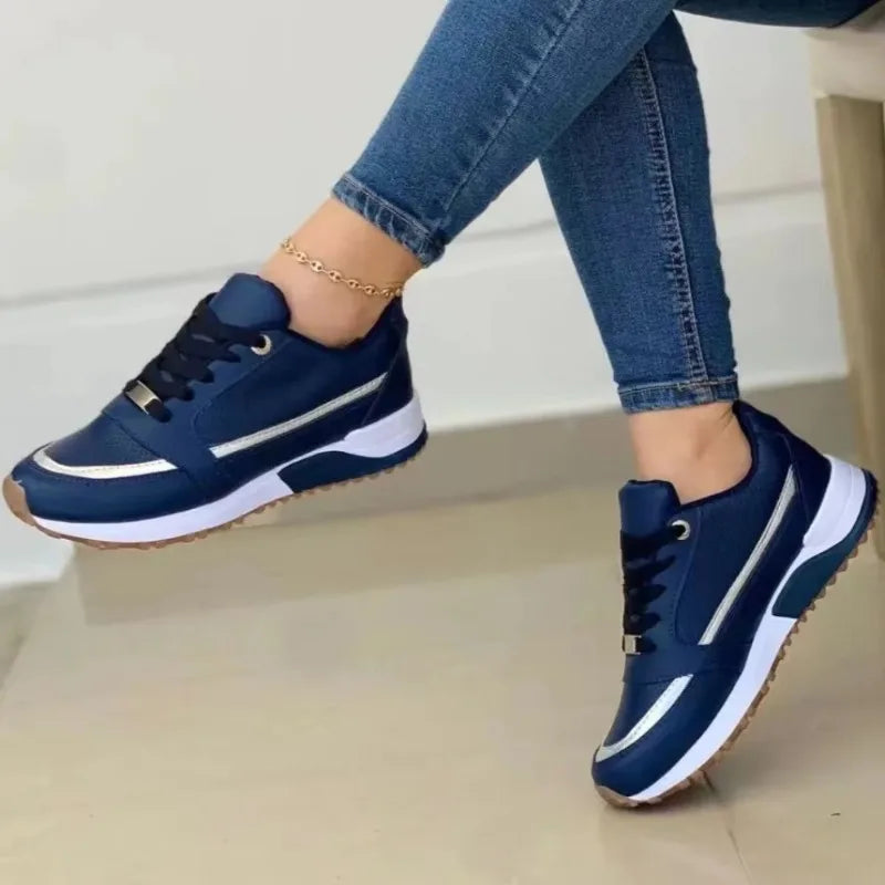 Damskie Sportowe Buty z Siatki - Przyczepna Podeszwa, Sznurowane, Lekka Konstrukcja