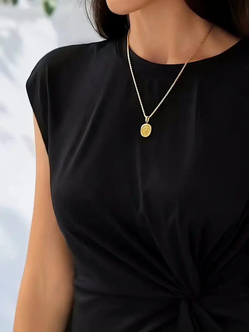 Elegancka Sukienka Midi Damska Z Marszczeniem